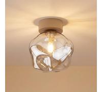 TK Lighting Plafoniera Lava, sabbia/cognac, vetro, Ø 15 cm, G9 TK Lighting