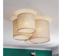 TK Lighting Plafoniera Mona Nature, a 4 luci, lino naturale TK Lighting