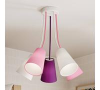 TK Lighting Plafoniera Wire Kids a 5 luci, bianco/rosa/viola TK Lighting