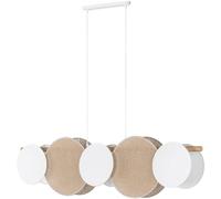 TK Lighting Pulse lampada sospesa 5x15 W bianco-legno-beige 4815