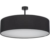 Plafoniera Yasa Nero Cromo Tessuto 4xE27 Ø60cm Blendarm Soggiorno Luce