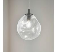 TK Lighting Sol Mini lampada a sospensione, vetro, Ø 25 cm, nero/chiaro TK Lighting