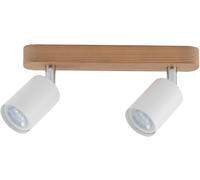 TK Lighting Top lampada da soffitto 2x10 W bianco-cromo-legno 3295