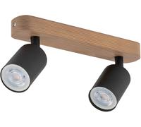 TK Lighting Top lampada da soffitto 2x10 W nero-legno 3291