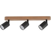 TK Lighting Top lampada da soffitto 3x10 W nero-legno 3292
