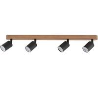 TK Lighting Top lampada da soffitto 4x10 W nero-legno 3293