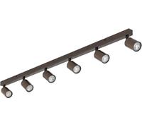 TK Lighting Faretto da soffitto Top, regolabile, marrone, lineare a 6 luci TK Lighting