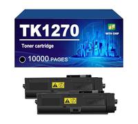 TK1270 Cartuccia Toner Con Chip Compatibile Per Kyocera ECOSYS MA4000x MA4000wfx MA4000wifx Stampante, Resa Fino A 10000 Pagine,Black-2 pack