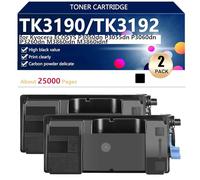TK3190 TK3192 Cartuccia Toner Compatibile per Kyocera ECOSYS P3050dn P3055dn P3060dn P3260dn M3860idn M3860idnf Stampanti, Alta Resa 25000 Pagine, Stampa Nitida,Black-2 pack