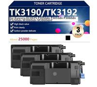 TK3190 TK3192 Cartuccia Toner Compatibile per Kyocera ECOSYS P3050dn P3055dn P3060dn P3260dn M3860idn M3860idnf Stampanti, Alta Resa 25000 Pagine, Stampa Nitida,Black-3 pack