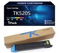 TK5205 Cartuccia Toner ad Alta Capacità per Kyocera TK5205 TK-5205K TK-5205C TK-5205Y TK-5205M Compatibile per Kyocera Mita TASKalfa 356ci Stampante con Chip,Cyan-1 Pack