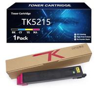 TK5215 Cartuccia Toner ad Alta Capacità per Kyocera TK5215 TK-5215K TK-5215C TK-5215Y TK-5215M Compatibile per Kyocera Mita TASKalfa 406ci Stampante con Chip,Magenta-1 Pack