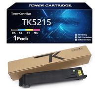 TK5215 Cartuccia Toner ad Alta Capacità per Kyocera TK5215 TK-5215K TK-5215C TK-5215Y TK-5215M Compatibile per Kyocera Mita TASKalfa 406ci Stampante con Chip,Black-1 Pack