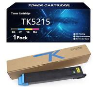 TK5215 Cartuccia Toner ad Alta Capacità per Kyocera TK5215 TK-5215K TK-5215C TK-5215Y TK-5215M Compatibile per Kyocera Mita TASKalfa 406ci Stampante con Chip,Cyan-1 Pack