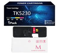 TK5230 Cartuccia Toner per Kyocera TK-5230K TK-5230C TK-5230M TK-5230Y Compatibile per Kyocera ECOSYS M5521cdn M5521cdw P5021cdn P5021cdw Stampanti con Chip,Magenta-1 Pack