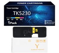 TK5230 Cartuccia Toner per Kyocera TK-5230K TK-5230C TK-5230M TK-5230Y Compatibile per Kyocera ECOSYS M5521cdn M5521cdw P5021cdn P5021cdw Stampanti con Chip,Yellow-1 Pack
