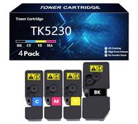 TK5230 Cartuccia Toner per Kyocera TK-5230K TK-5230C TK-5230M TK-5230Y Compatibile per Kyocera ECOSYS M5521cdn M5521cdw P5021cdn P5021cdw Stampanti con Chip,4 Color-4 Pack