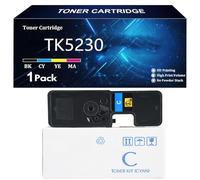 TK5230 Cartuccia Toner per Kyocera TK-5230K TK-5230C TK-5230M TK-5230Y Compatibile per Kyocera ECOSYS M5521cdn M5521cdw P5021cdn P5021cdw Stampanti con Chip,Cyan-1 Pack