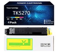 TK5270 Cartuccia Toner ad Alta Capacità per Kyocera TK5270 TK-5270K TK-5270C TK-5270Y TK-5270M Compatibile per Kyocera TASKALFA P6230cdn M6230cidn M6630cidn Stampanti con Chip,Y-1 Pack