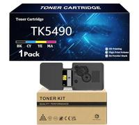 TK5490 Cartuccia Toner per Kyocera TK-5490K TK-5490C TK-5490M TK-5490Y Compatibile per Kyocera ECOSYS PA2101cwx PA2101Cx MA2101cfx MA2101cwfx Stampanti con Chip,Black-1 Pack