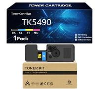 TK5490 Cartuccia Toner per Kyocera TK-5490K TK-5490C TK-5490M TK-5490Y Compatibile per Kyocera ECOSYS PA2101cwx PA2101Cx MA2101cfx MA2101cwfx Stampanti con Chip,Cyan-1 Pack