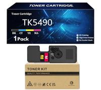 TK5490 Cartuccia Toner per Kyocera TK-5490K TK-5490C TK-5490M TK-5490Y Compatibile per Kyocera ECOSYS PA2101cwx PA2101Cx MA2101cfx MA2101cwfx Stampanti con Chip,Magenta-1 Pack
