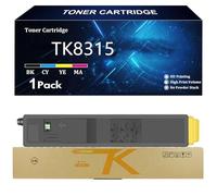 TK8315 Cartuccia Toner di Ricambio per Kyocera TK8315 TK8315K TK8315C TK8315Y TK8315M Compatibile per Kyocera TASKalfa 2550ci Stampante con Chip,Yellow-1 Pack