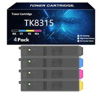 TK8315 Cartuccia Toner di Ricambio per Kyocera TK8315 TK8315K TK8315C TK8315Y TK8315M Compatibile per Kyocera TASKalfa 2550ci Stampante con Chip,4 Color-4 Pack