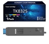 TK8325 Cartuccia Toner di Ricambio per Kyocera TK8325 TK-8325K TK-8325C TK-8325M TK-8325Y Compatibile per Kyocera Taskalfa 2551ci Stampante con Chip,Cyan-1 Pack