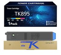 TK895 Cartuccia Toner di Ricambio per Kyocera TK895K TK895C TK895Y TK895M Toner Compatibile per Kyocera FS-C8020MFP 8025 C8525MFP C8520MFP TASKalfa 205c 255 206ci 256ci Stampante,C-1 Pack