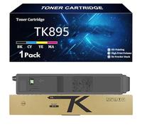 TK895 Cartuccia Toner di Ricambio per Kyocera TK895K TK895C TK895Y TK895M Toner Compatibile per Kyocera FS-C8020MFP 8025 C8525MFP C8520MFP TASKalfa 205c 255 206ci 256ci Stampante,BK-1 Pack