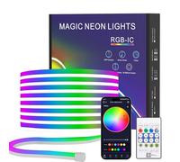 TK99SW Striscia Led 5M, Flessibile Neon LED Strisce Silicone con APP e Telecomando, IP67 Impermeabile Luci RGBIC LED Funzione Musicale, per la decorazione di interni ed esterni