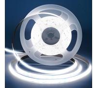 TK99SW Striscia LED COB 6500K, 4M flessibile larghezza 8 mm, 320 LED/m, tagliabile, nastro luminoso LED autoadesivo, con telecomando RF e alimentatore per camera da letto, cucina