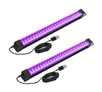 Tkdaksy Barra LED UV 10W, Portatile 395-400 nm, 2 Pezzi, Luce Nera UV, Pittura Fluorescente, Poster Fluorescente, Bar