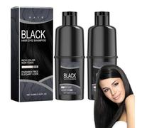 Tkekruh 2 shampoo colorante per capelli, nero, 100 ml, shampoo per capelli neri, Natural Instant Hair Dye Shampoo, Herbal Hair Darkening Shampoo 3 in 1, colorante per capelli nero in pochi minuti