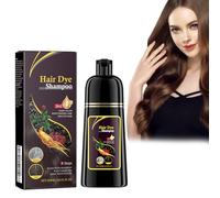 Tkekruh 3 in 1 Shampoo per Capelli di Colore Marrone per Capelli 500ml, Shampoo Naturale e di Lunga Durata, Shampoo Istantaneo per Capelli Neri, Hair Dye Shampoo 3 In 1 per Capelli Long-lasting Color