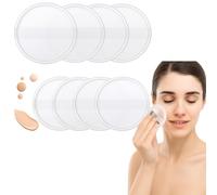 TKEOPiH Sbuffi rotondi in silicone trasparente, lavabili, con manico in seta, applicatore trasparente per viso e spugnetta per trucco per tutti i fondotinta liquidi, correttori, primer