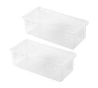 Tkidplw 2/3 scatole per matite rigide impilabili trasparenti di grande capacità per penne colorate organizer con coperchio, 2 confezioni.
