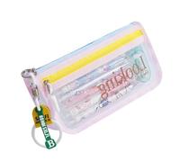 Tkidplw Astuccio trasparente ad alta capacità, per penne, pennarelli, borsa da viaggio, borsa per trucchi per scuola, ufficio, viaggi, astuccio in rete per ufficio., B