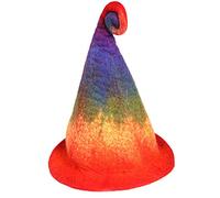 Tkidplw Cappello da mago arcobaleno alla moda con sfumature arcobaleno per Halloween popolare puntelli creativi regali streghe costume autunno e inverno cappello da mago viola con stelle mantello