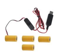 Tkidplw Convertitore di alimentazione USB DCBuck eliminatori della batteria con interruttori Sostituire 4 pezzi 1.5V LR14 C Connect per cavo di alimentazione luce LED