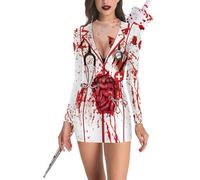 Tkidplw Costume da infermiera insanguinata da donna, per Halloween Killers, gioco di ruolo, uniforme lingerie vestito, cosplay, lingerie
