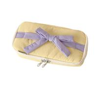 Tkidplw Grazioso astuccio con fiocchi di grande capacità, con fiocco, per la scuola, per ufficio, per studenti, spaziosa scatola con fiocco, penna per scuola, forniture per ufficio, Giallo, Bellezza