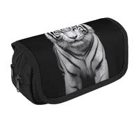 TKJMCSW Astuccio di grande capacità con cerniera, astuccio multifunzione con 3 scomparti, borsa per trucco in tessuto per adulti, per donne e uomini, organizer per forniture per ufficio