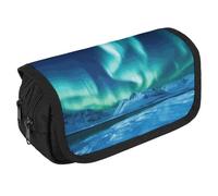 TKJMCSW Astuccio di grande capacità con cerniera, astuccio multifunzione con 3 scomparti, borsa per trucco in tessuto per adulti per donne e uomini, organizer per forniture per ufficio