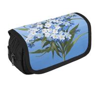 TKJMCSW Astuccio di grande capacità con cerniera Do Not Forget Me, astuccio multifunzione con 3 scomparti, borsa per trucco in tessuto per adulti per donne e uomini, organizer per forniture per