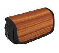TKJMCSW Astuccio di grande capacità, con cerniera, in legno, multifunzione, con 3 scomparti, borsa per trucco in tessuto per adulti, per donne e uomini, organizer per forniture per ufficio