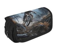 TKJMCSW Astuccio di grande capacità con cerniera per mountain bike e torneo, astuccio multifunzione a 3 scomparti per adulti in tessuto per trucchi per donne e uomini organizer per la conservazione