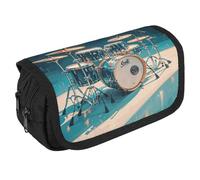 TKJMCSW Astuccio di grande capacità con cerniera, set di tamburi freddi, astuccio multifunzione con 3 scomparti, borsa per trucco in tessuto per adulti per donne e uomini, organizer per forniture per