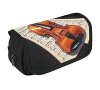 TKJMCSW Astuccio per matite di grande capacità, con cerniera, per spartiti musicali, astuccio multifunzione con 3 scomparti, borsa per trucco in tessuto per adulti, per donne e uomini, organizer per